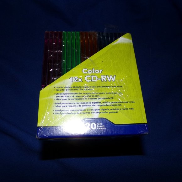 Verbatim 12x CD-RW 20 Pack w/ Jewel Cases - New in Box - Multi-colored - Picture 4 of 8